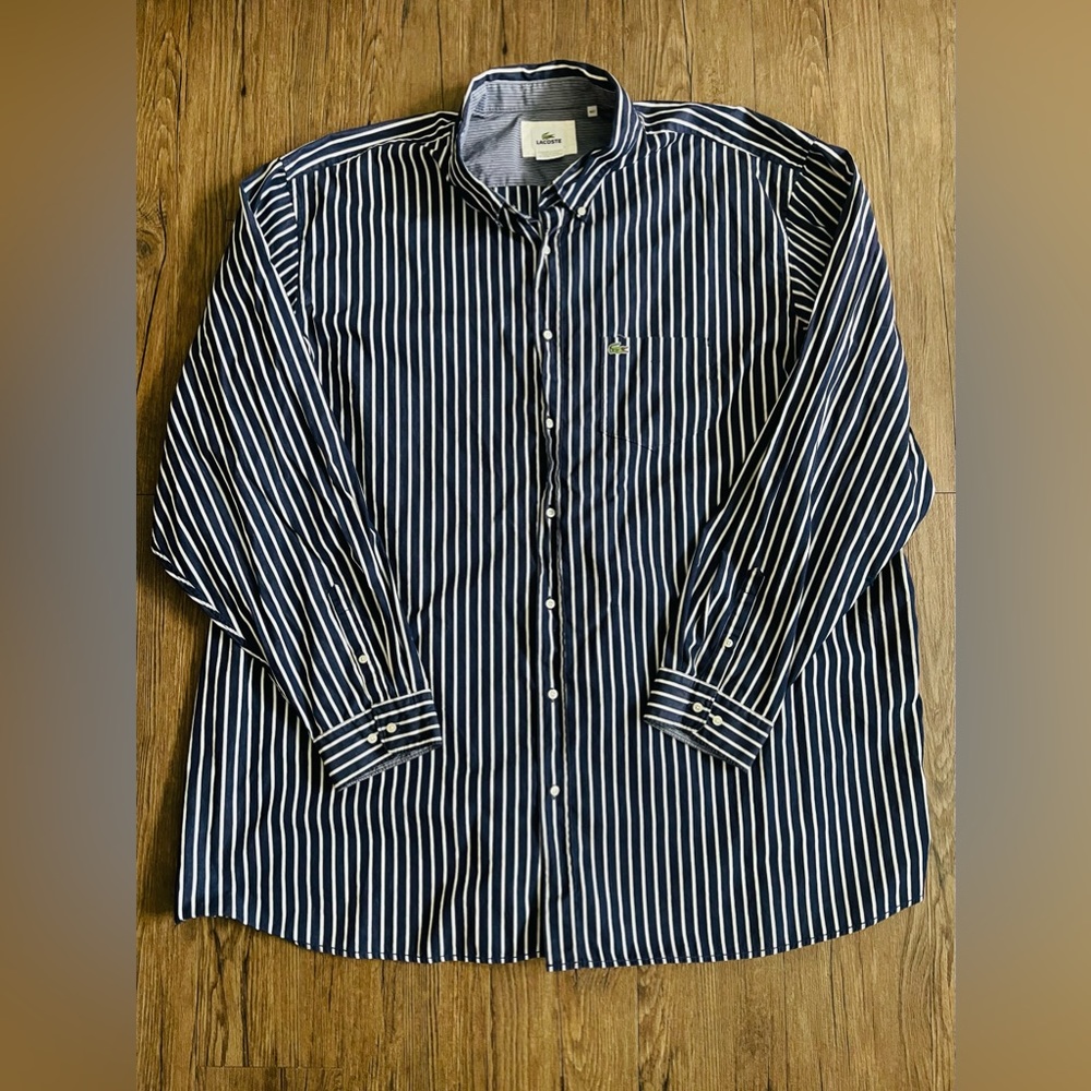 Lacoste Blue & White Stripe Shirt